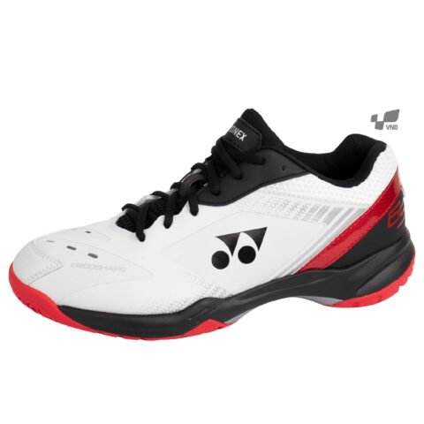 Đôi giày cầu lông Yonex SHB65X3 màu trắng đỏ phối đen mạnh mẽ