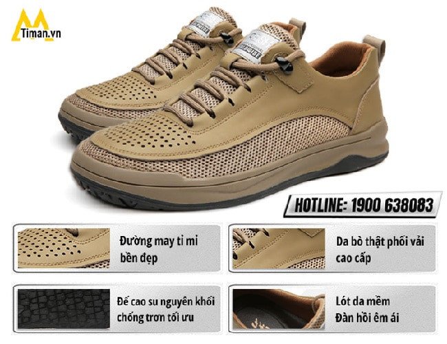 Đôi giày da thể thao nam TM-RK08 hoàn mỹ từng đường nét