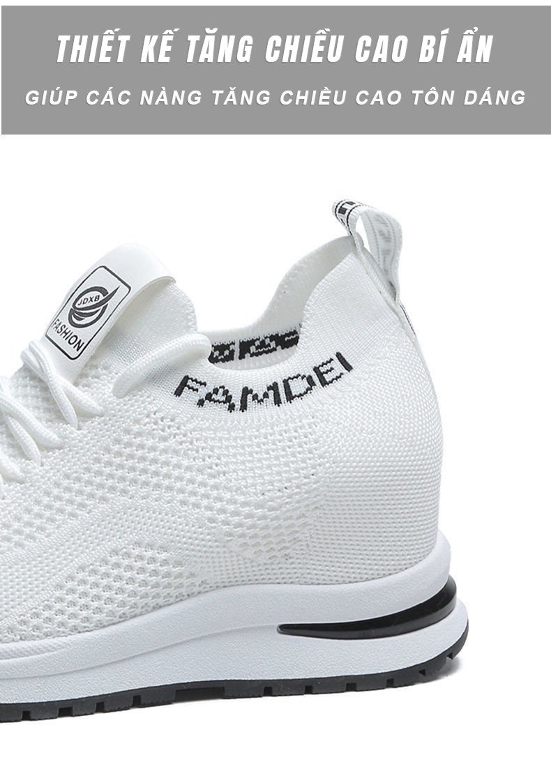 Đôi giày lười nữ dáng thể thao với thiết kế đế độn giúp tôn dáng và tăng chiều cao cho phái đẹp.