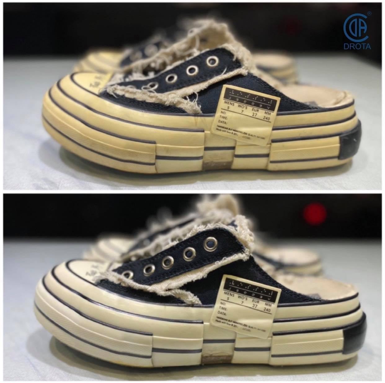 Đôi giày ố vàng, "phèn" cũ kỹ được "Tiến sĩ" Thông làm sạch, phục hồi như mới, loại bỏ mọi vết bẩn cứng đầu