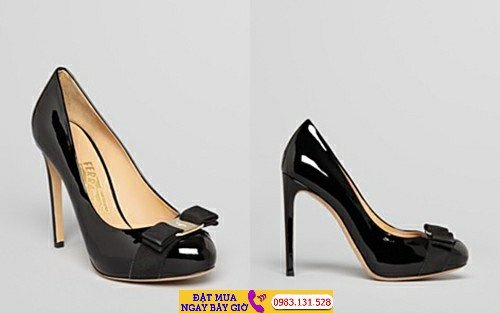 Đôi giày Salvatore Ferragamo nữ màu đen sang trọng, minh họa cho việc chọn size giày Salvatore Ferragamo nữ chuẩn