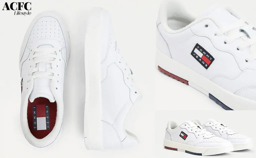 Đôi giày sneaker Tommy Jeans Retro Basket Ess màu trắng cho nam
