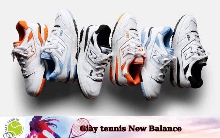Đôi giày tennis New Balance với thiết kế hiện đại và logo đặc trưng