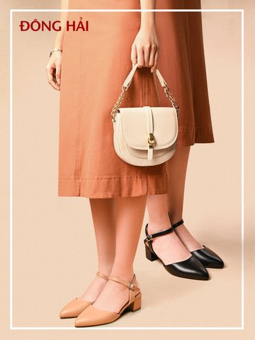 Đôi sandals cao gót quai mảnh màu kem thanh lịch