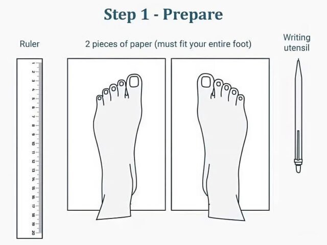 Dụng cụ cần thiết để đo kích thước bàn chân, giúp xác định size giày của Nhật so với Việt Nam chính xác.