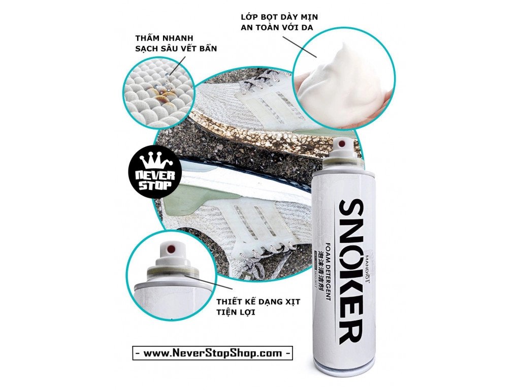 Dung dịch làm sạch giày thể thao và bàn chải chuyên dụng