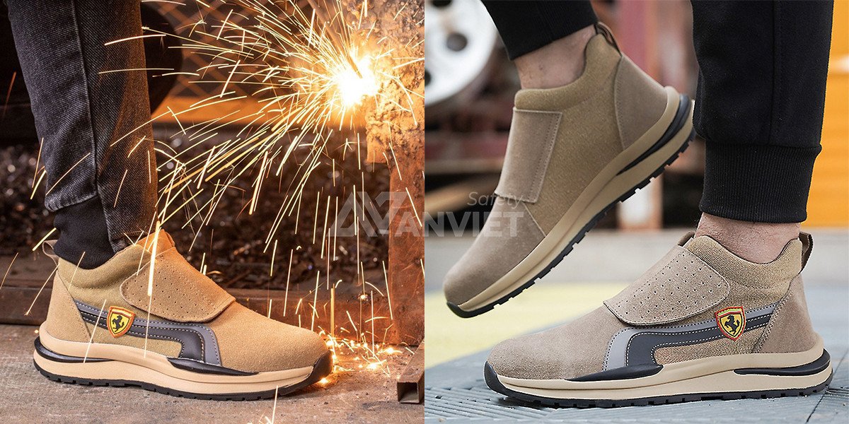 Giày bảo hộ da bò cao cấp dành cho thợ hàn