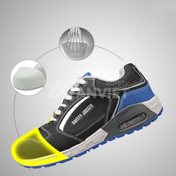 Giày bảo hộ mũi nhựa Jogger Raptor được làm từ da và vải mesh