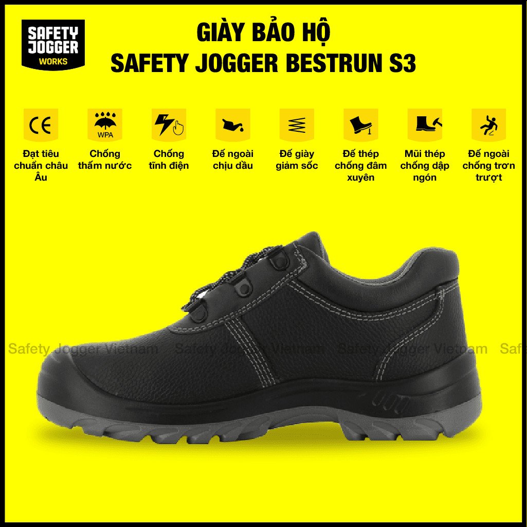 Giày bảo hộ Safety Jogger Bestrun S3 với các tính năng chống thấm nước và chống trượt