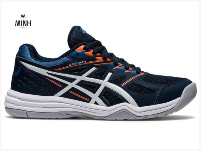Giày bóng chuyền nữ Asics Upcourt 4 màu xanh trắng, lựa chọn tuyệt vời cho người mới chơi