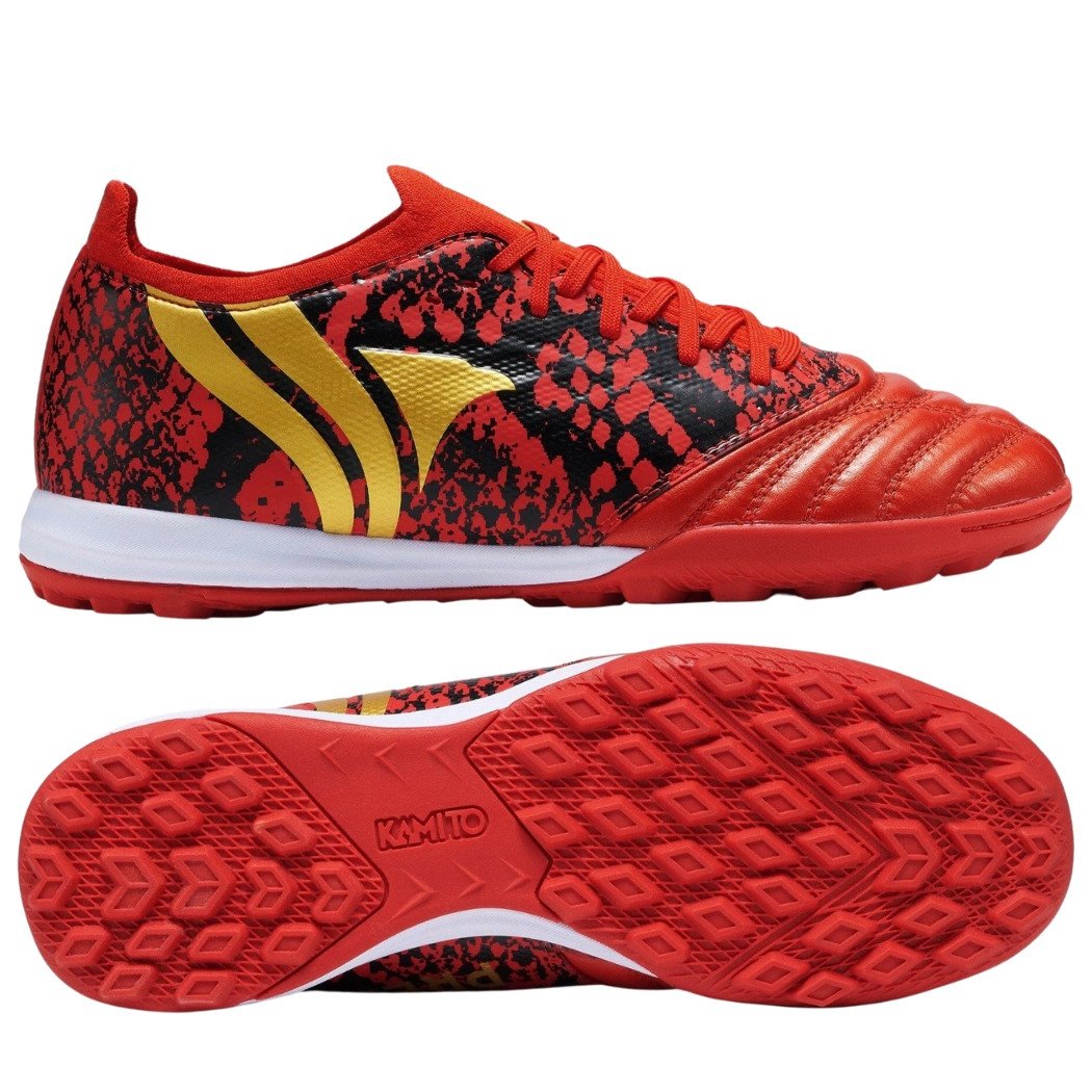 Giày bóng đá 2hand Kamito President TF đỏ đen phù hợp sân cỏ nhân tạo.