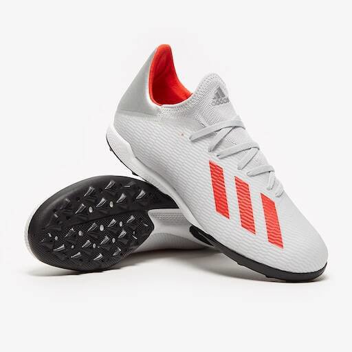 Giày bóng đá Adidas X 19.3 TF bạc đỏ trắng, phù hợp cho sân cỏ nhân tạo