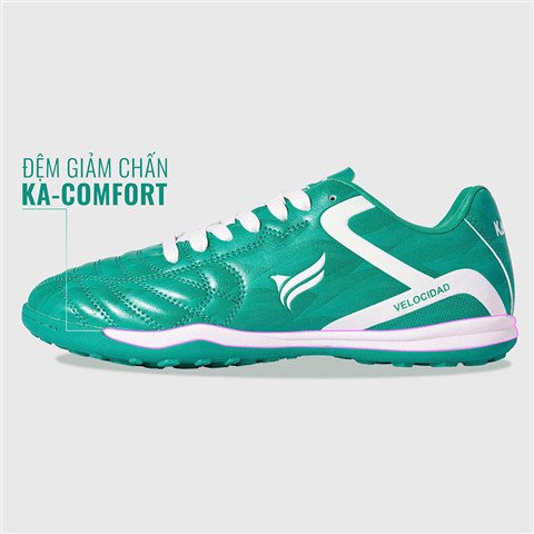 Giày bóng đá Kamito Velocidad Pro TF màu xanh cổ vịt trên sân cỏ nhân tạo