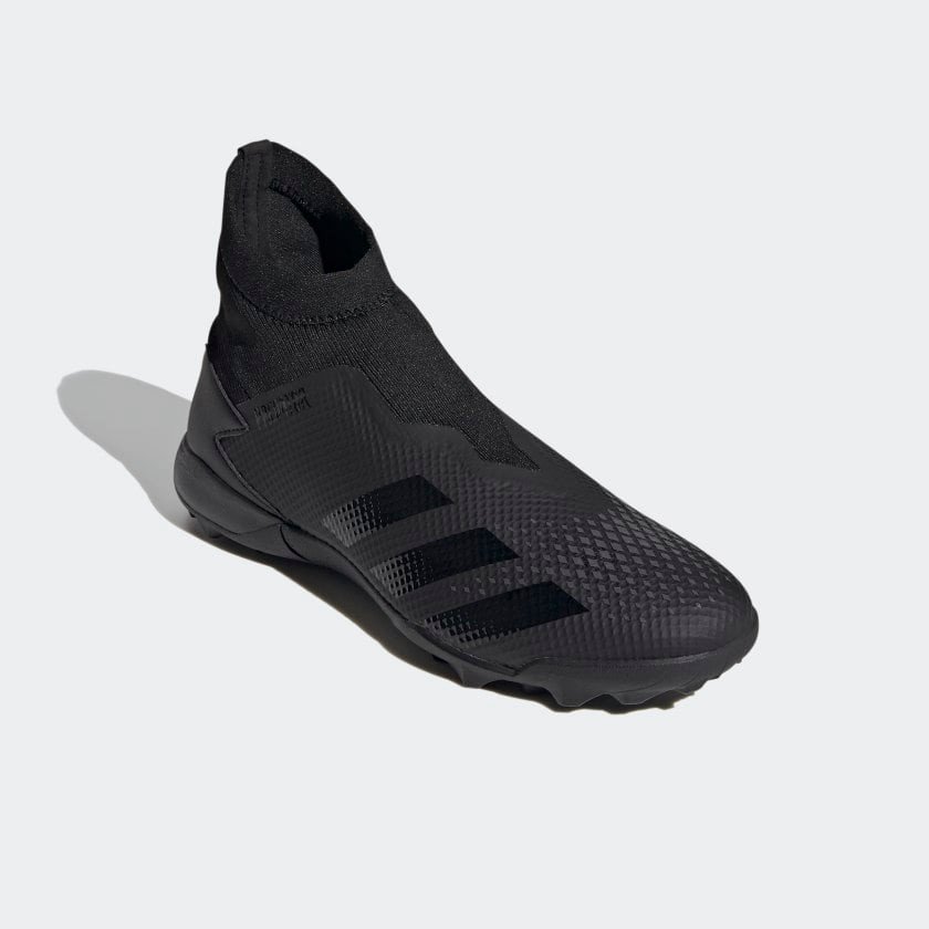 Giày bóng đá không dây Adidas Predator 20.3 Laceless TF Dark Motion màu đen xám, phong cách cổ điển