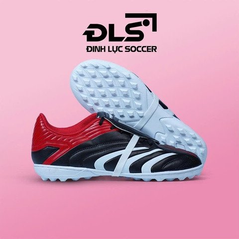 Giày bóng đá loại 1 Adidas Predator đen gót đỏ, lưỡi gà gập, phù hợp sân cỏ nhân tạo