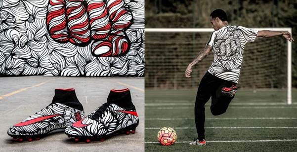 giày bóng đá Nike Hypervenom 2 Ousadia Alegria Neymar họa tiết đen trắng