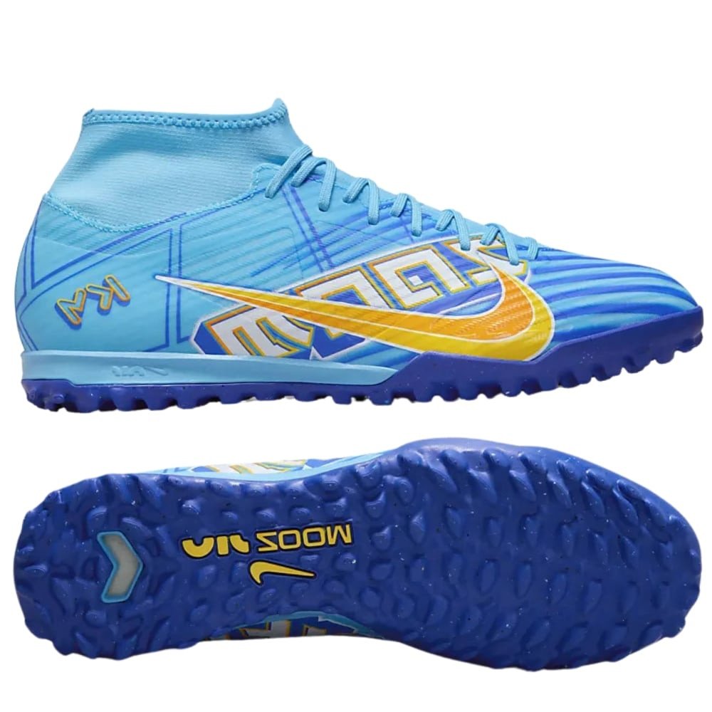 Giày bóng đá Nike Zoom Mercurial Superfly 9 Academy KM TF xanh vàng cho sân cỏ nhân tạo