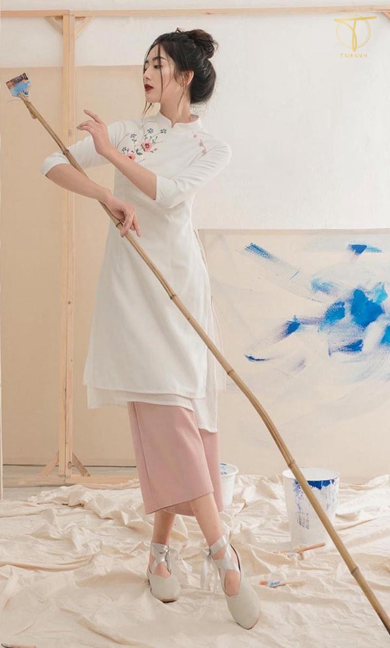 Giày búp bê duyên dáng cho áo dài cách tân nữ