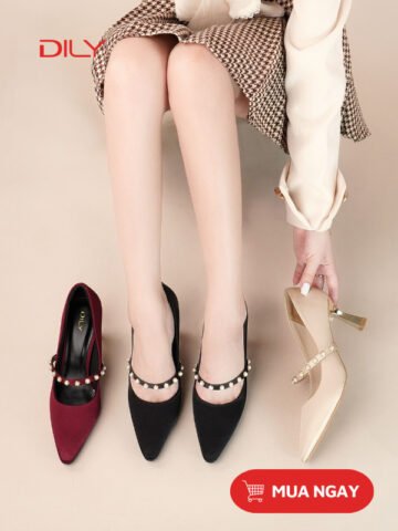 Giày cao gót mũi nhọn màu đen sang trọng, phù hợp mọi dịp