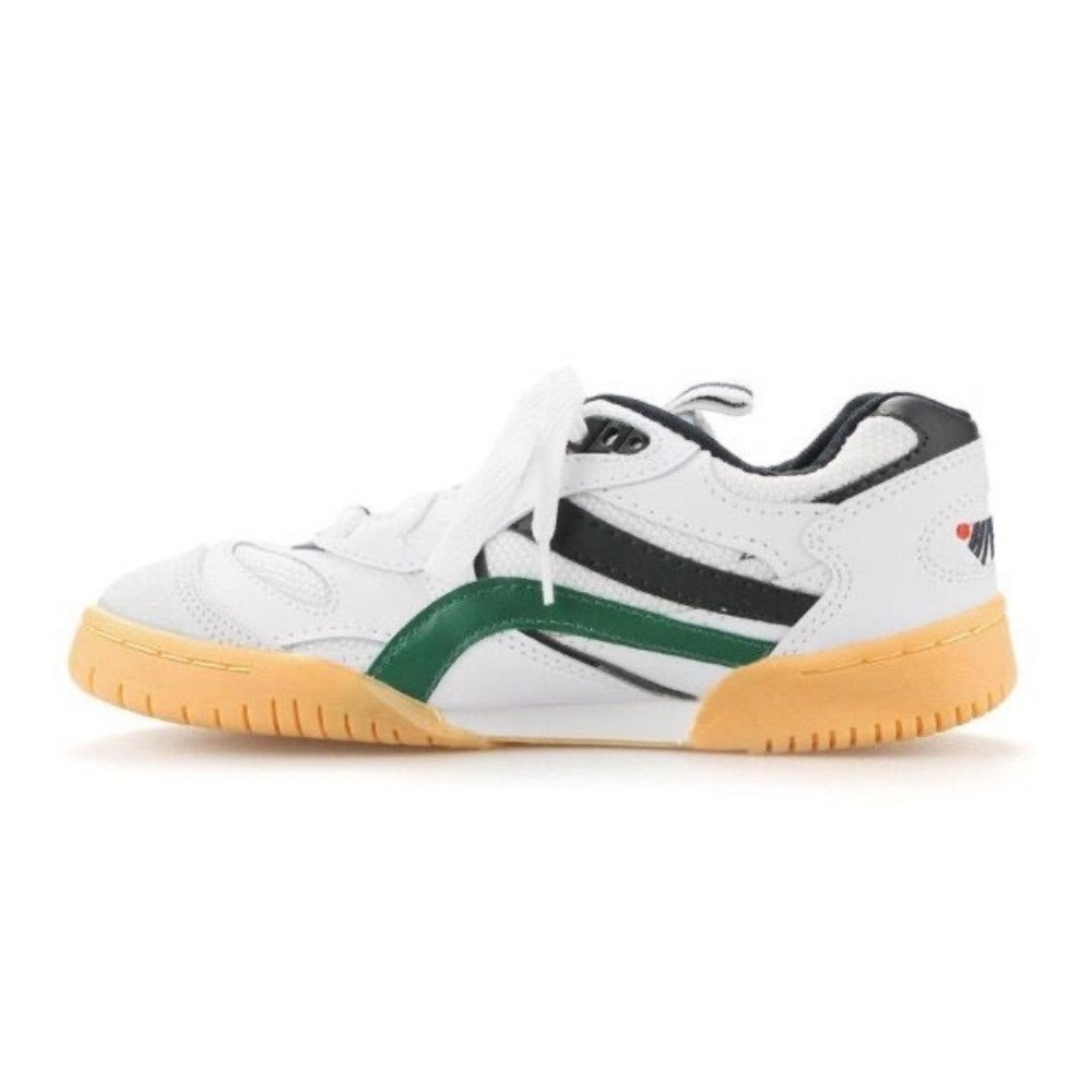 Giày cầu lông Asia MCS02 màu trắng sọc xanh, minh họa cho sự đa dạng về size giày Asia Sport