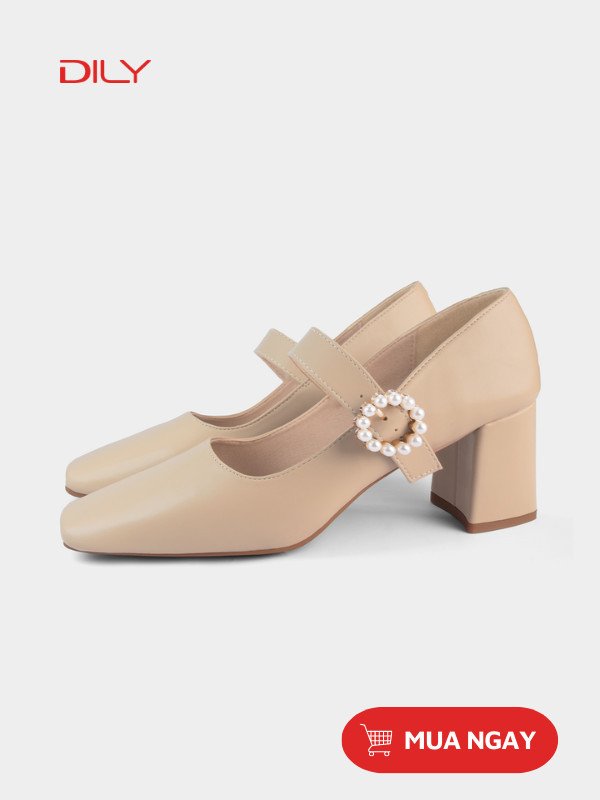 Giày công sở nữ búp bê đính khóa AA0398