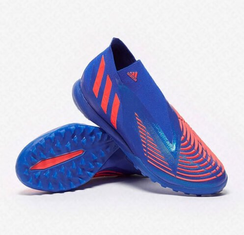 Giày đá bóng Adidas Predator Edge.1 TF Primeknit màu đen xanh, công nghệ dệt kim tiên tiến