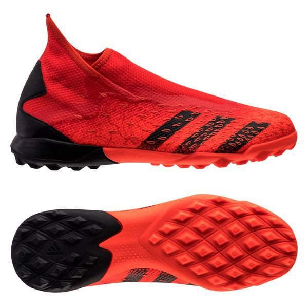 Giày đá bóng adidas Predator Freak .3 Laceless TF Meteorite đỏ đen, không dây cho sân cỏ nhân tạo