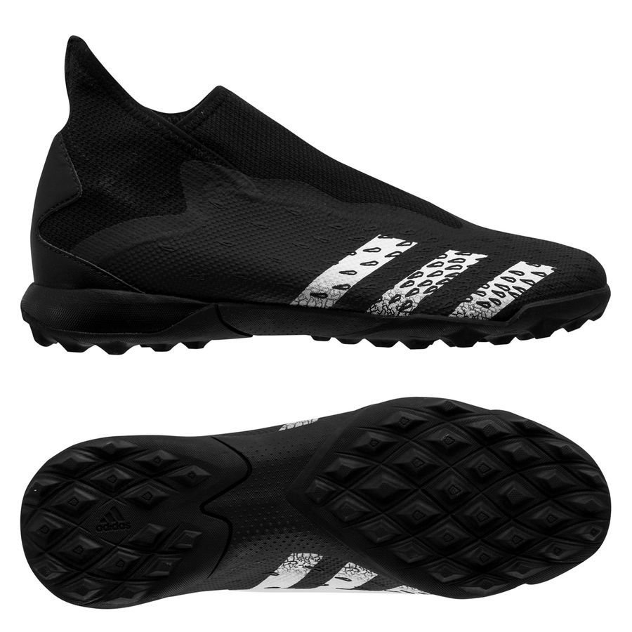 Giày đá bóng adidas Predator Freak .3 Laceless TF Superstealth đen trắng, đế TF bền bỉ