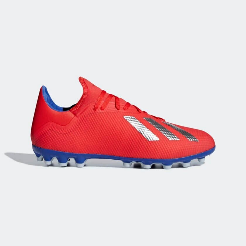Giày đá bóng Adidas X 18.3 AG màu đỏ nổi bật, tối ưu cho bề mặt sân cỏ tự nhiên hoặc nhân tạo