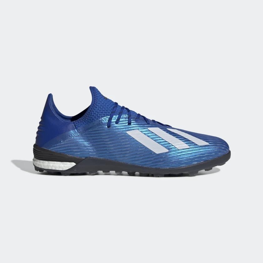 Giày đá bóng Adidas X 19.1 FG/AG màu xanh dương trắng, biểu tượng của tốc độ trên sân