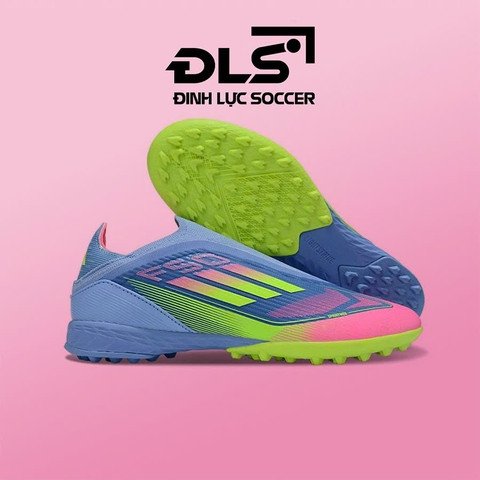 Giày đá bóng F50 Elite Laceless Adidas màu xanh biển vạch chuối, đế TF