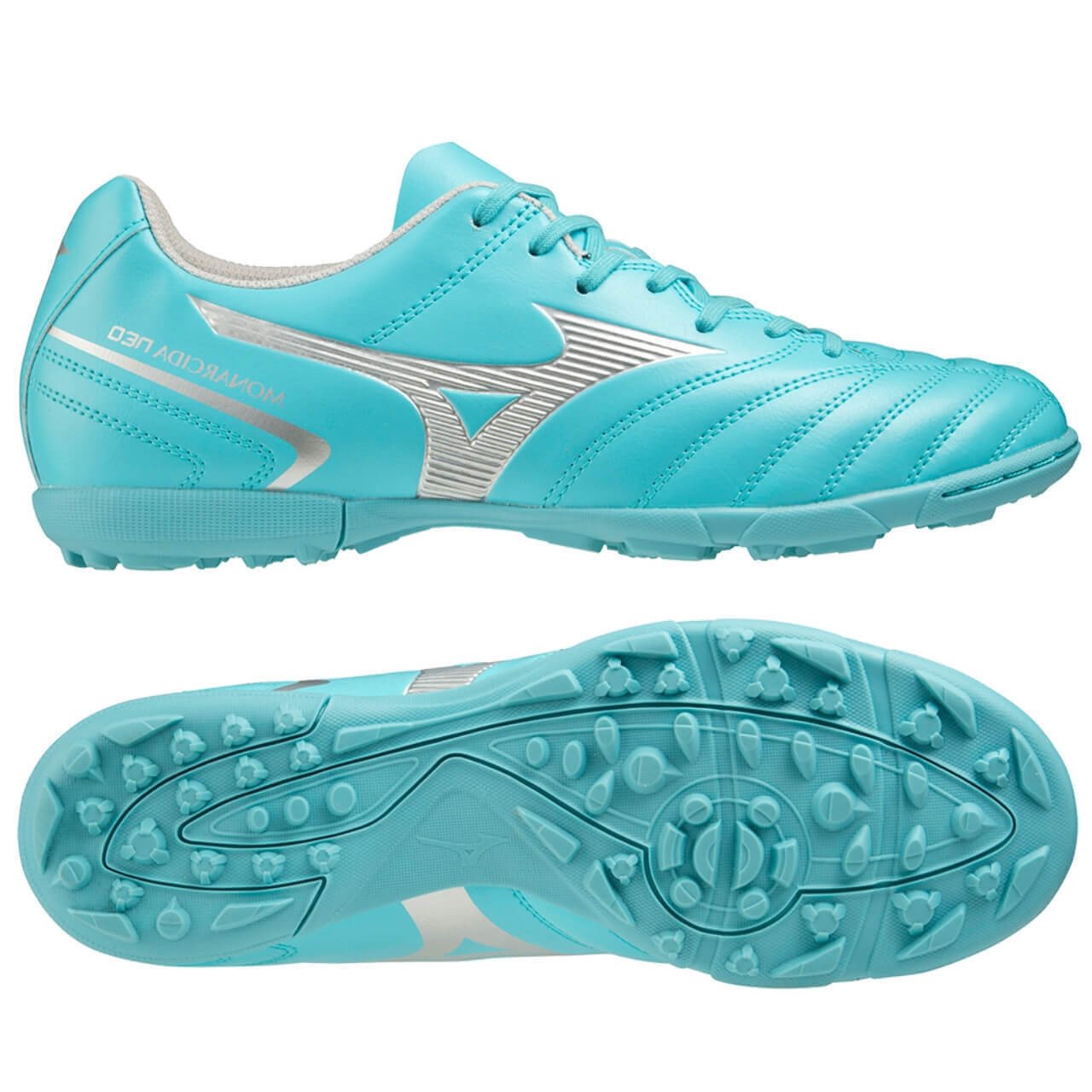 Giày đá bóng Mizuno Monarcida Neo II Select AS màu xanh ngọc bạc độc đáo