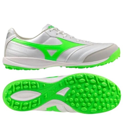 Giày đá bóng Mizuno Morelia Sala Pro TF Frontier màu trắng xanh lá