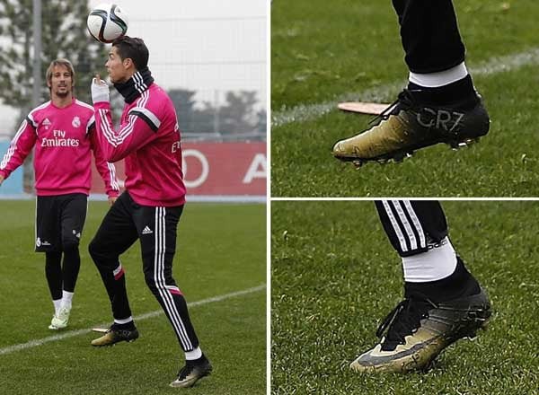 Giày đá bóng Nike Mercurial Superfly CR7 Rare Gold đính kim cương lấp lánh