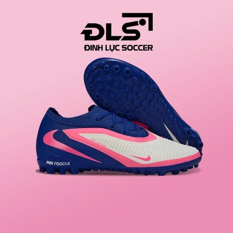 Giày đá bóng Nike Phantom 6 Pro Xanh Trắng Vạch Hồng Cổ Lửng TF