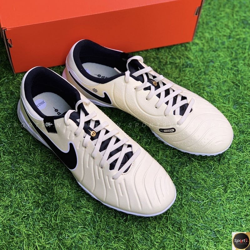 Giày đá bóng Nike Tiempo 10 Academy TF màu trà sữa với upper da tổng hợp