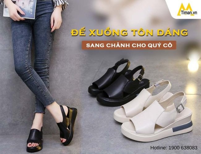 Giày da nữ đế xuồng đẹp màu be, giúp tôn dáng hiệu quả.