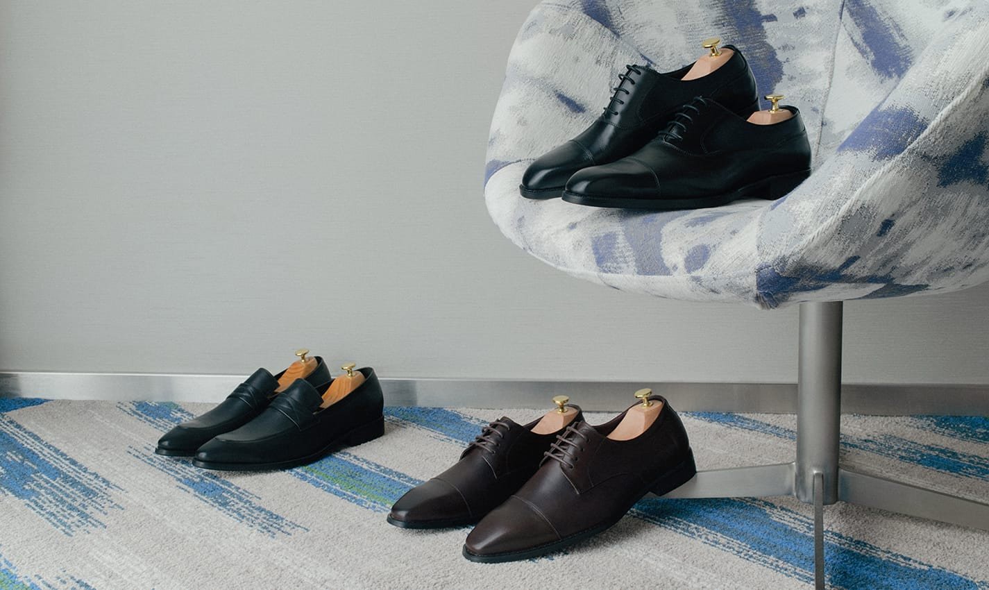 Giày Derby nâu da thật