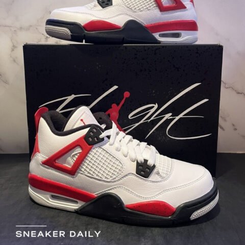Giày Jordan 4 Retro Red Cement màu đỏ xám nổi bật