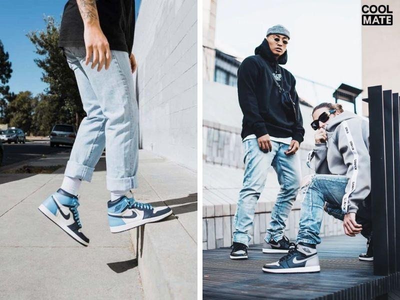 Giày Jordan mix&amp;match quần jean