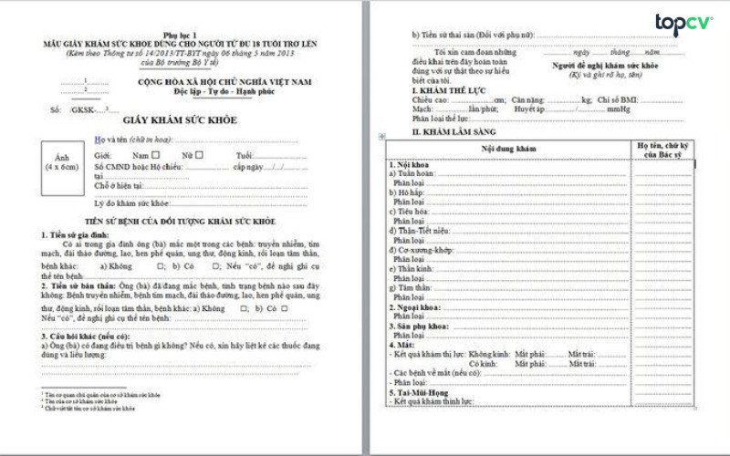 Giấy khám sức khỏe hợp lệ có xác nhận từ cơ sở y tế uy tín