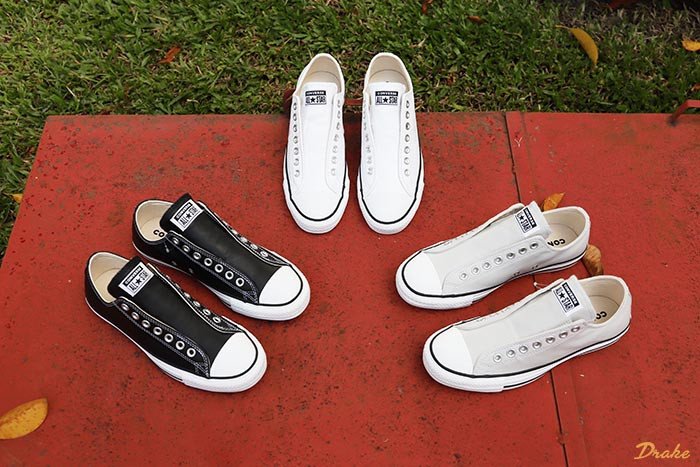 Giày lười Converse nam chất liệu da cao cấp, kiểu dáng slip-on đen sang trọng