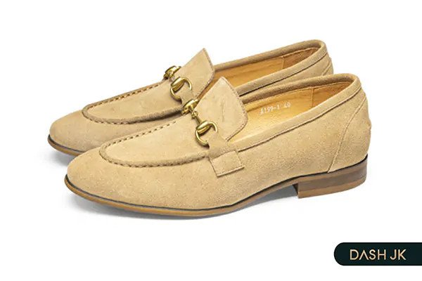 Giày lười da lộn Gentle Loafer với chi tiết kim loại trên thân giày