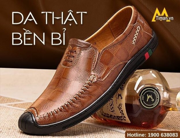 Giày lười da nam NL67 có độ bền cao lên chân êm ái
