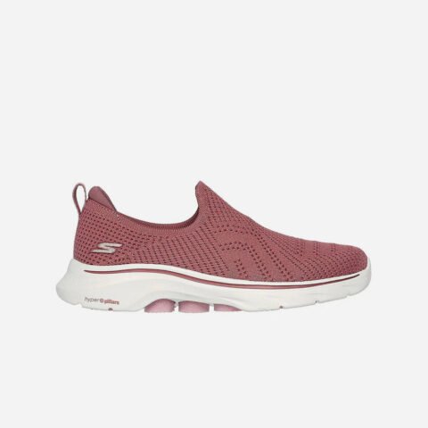 Giày lười đi bộ nữ Skechers màu tím nhạt, thiết kế slip-on tiện lợi và đế êm ái