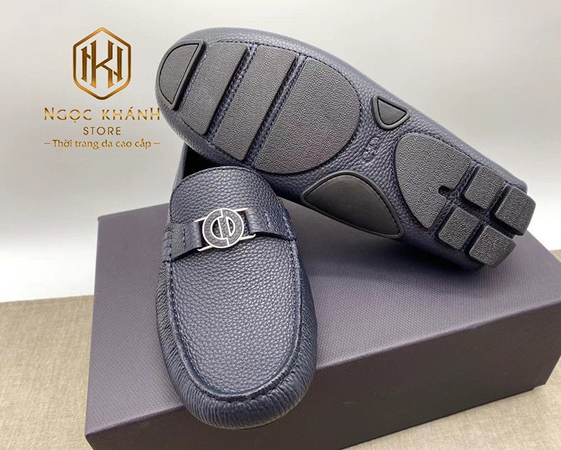 Giày lười Dior nam da nhăn đế cao su tôn vinh vẻ đẹp quý tộc