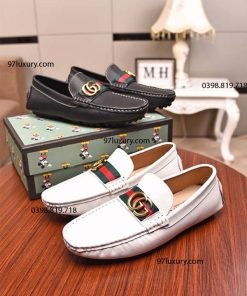 Giày lười Gucci nam kiểu driver thanh lịch với dải Web đặc trưng