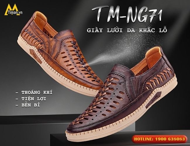 Giày lười nam đục lỗ thoáng khí, tiện lợi, là lựa chọn hàng đầu trong những mẫu giày nam đẹp nhất hiện nay