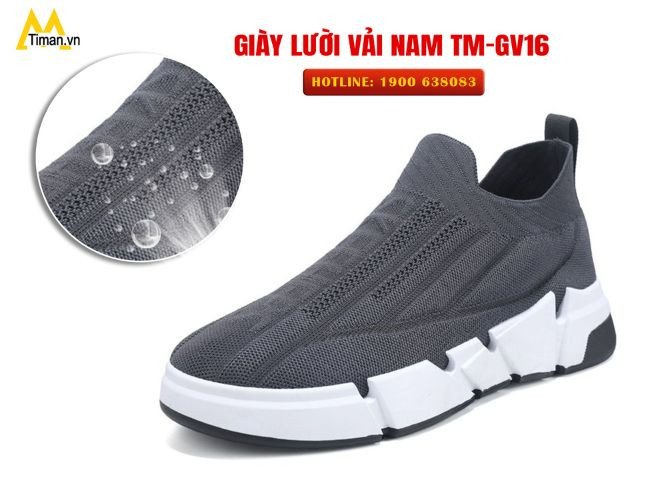 Giày lười nam vải chất liệu dệt kim ôm chân êm ái