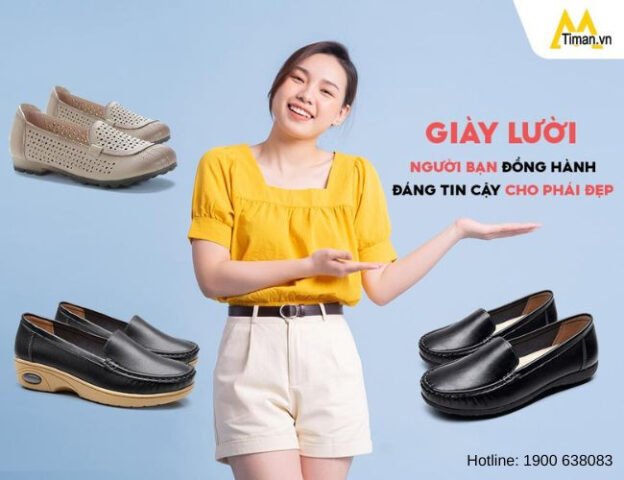 Giày lười nữ da Timan chất lượng cao, thiết kế thanh lịch cho phái đẹp